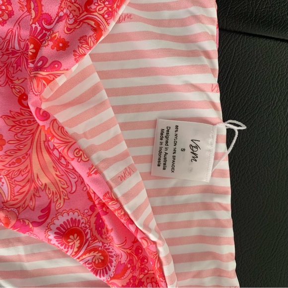 Revolve x VDM The Label Belinda Reversible Bikini Bottom Pink Stripe S - Picture 6 of 11